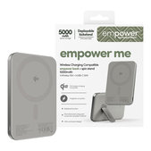 Ασύρματο PowerBank 5000 mAh, με περιστρεφόμενη βάση 20 W, συμβατό με MagSafe, Qi2/USB-C, Τιτάνιο, empower