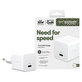 Αντάπτορας ταξιδιού Grand Prix USB-C, GaN, 30 W PD, ασημί-λευκό, empower