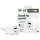 Αντάπτορας ταξιδιού Grand Prix USB-C/USB-A, GaN, 35 W PD, ασημί-λευκό, empower