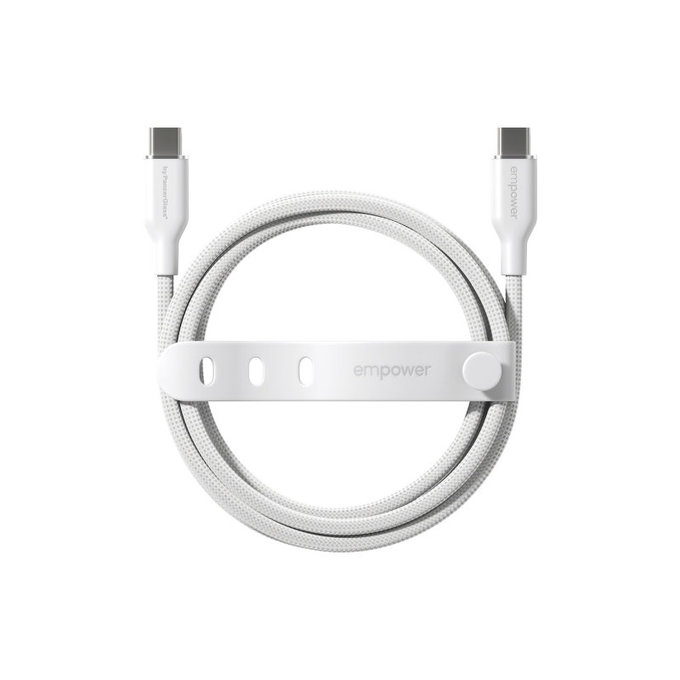 Καλώδιο USB-C, 60 W, Racing, 1,2 m, ασημί-λευκό, empower