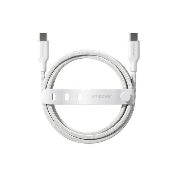 Καλώδιο USB-C, 60 W, Racing, 2 m, Ασημί-λευκό, empower