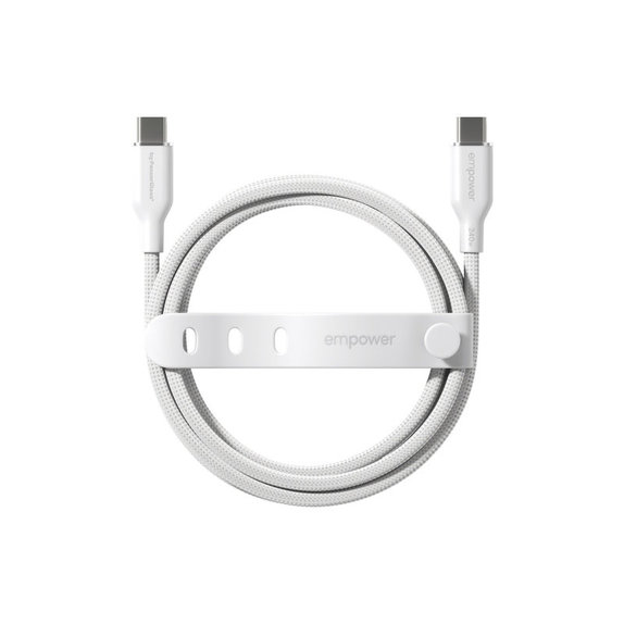 Καλώδιο USB-C, 240 W, Racing, 2 m, Ασημί-λευκό, empower