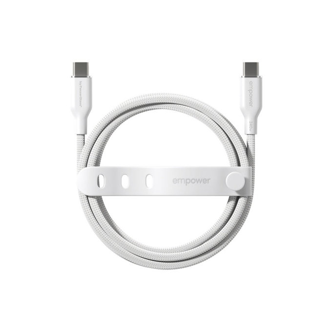 Καλώδιο USB-C, 240 W, Racing, 2 m, Ασημί-λευκό, empower