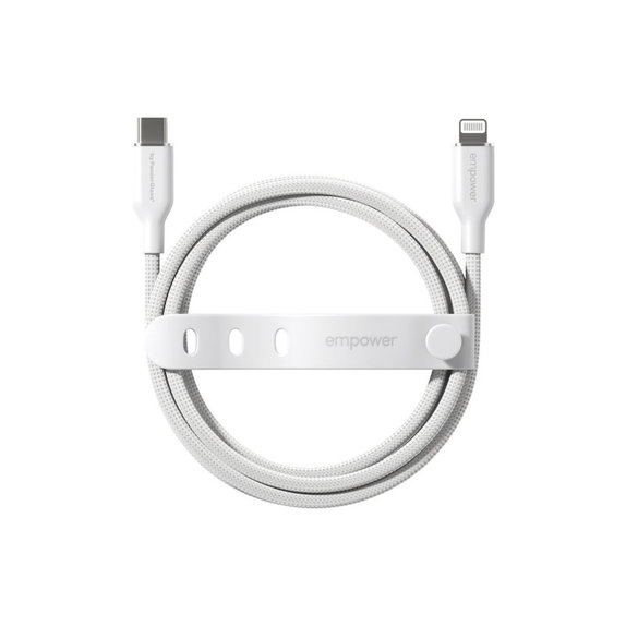 Καλώδιο USB-C/Lightning, 60 W, Racing, 1, 2 m, Ασημί-λευκό, empower