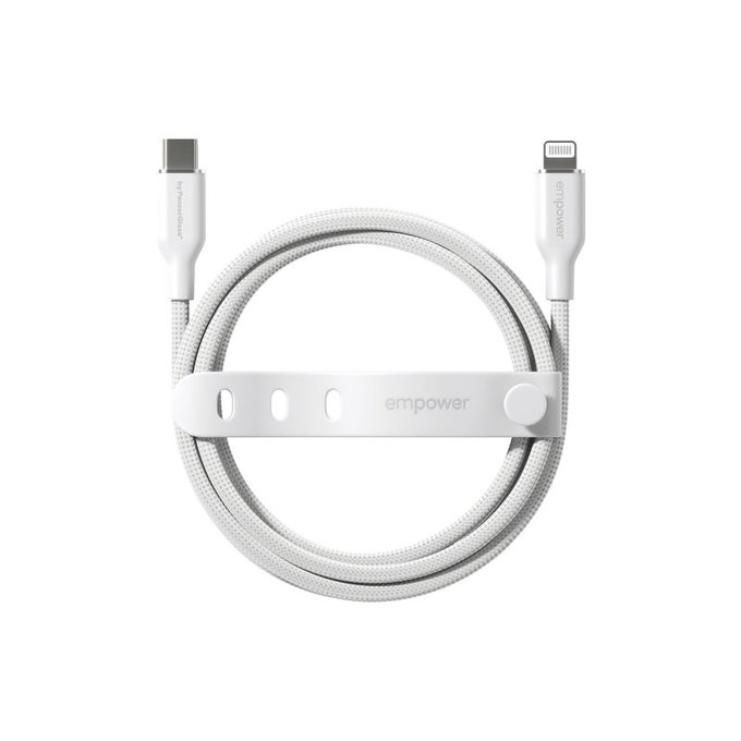 Καλώδιο USB-C/Lightning, 60 W, Racing, 1, 2 m, Ασημί-λευκό, empower