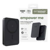 Ασύρματο PowerBank 10000 mAh, 20 W, συμβατό με MagSafe, Qi2/USB-C, Space Black, empower