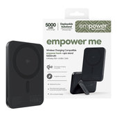 Ασύρματο PowerBank 5000 mAh με περιστρεφόμενη βάση, 20 W, συμβατό με MagSafe, Qi2/USB-C, Space Black, empower