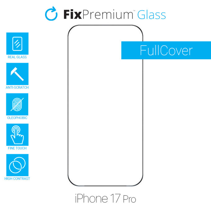 FullCover Glass - Προστατευτικό Γυαλί για iPhone 17 Pro | FixPremium