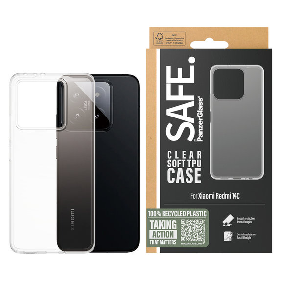 Θήκη TPU για Xiaomi Redmi 14C, Διάφανο, SAFE by PanzerGlass