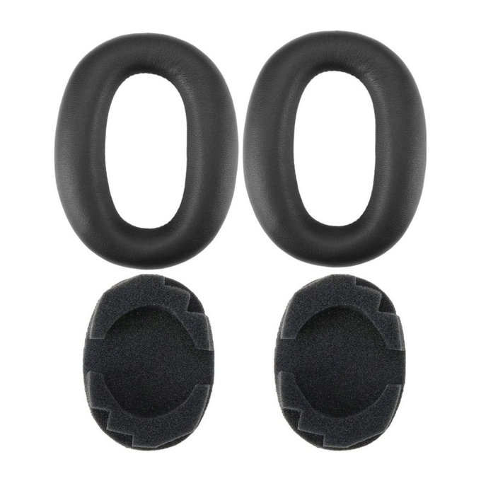 Ανταλλακτικά Earpads Ακουστικών για Sony MDR-1000X, WH-1000XM2, Αφρός Μνήμης + PU Δέρμα, Μαύρο, 1 Pair