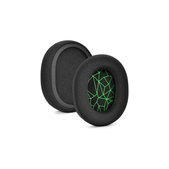 Ανταλλακτικά Earpads Ακουστικών για SteelSeries Arctis 3, 5, 7, 9 Pro, Αφρός Μνήμης + Textile, Black / Green, 1 Pair