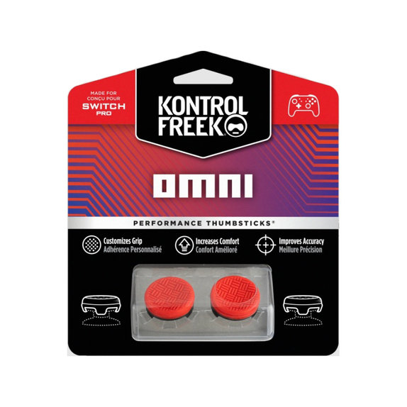 Επεκτεινόμενα Καλύμματα Λαβής Controller Nintendo Switch Pro Omni, Κόκκινος, Red, Kontrol Freek