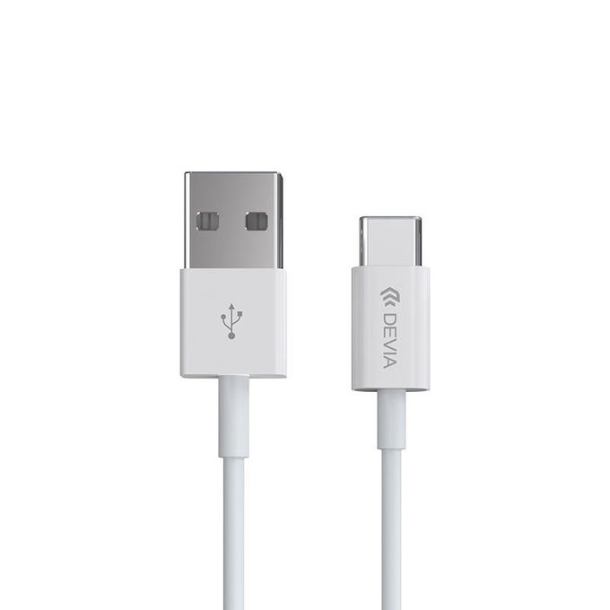 Καλώδιο USB / USB-C Smart, 2.1A, 2m, λευκό, Devia