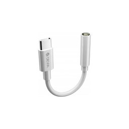 Αντάπτορας Smart 3,5mm Jack / USB-C, λευκός, Devia