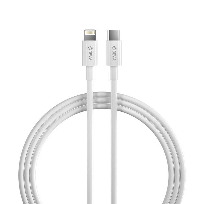 Καλώδιο Lightning / USB-C Smart, PD 27W, 2m, λευκό, Devia