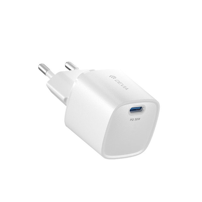 Φορτιστής Mini USB-C, PD 30W, λευκός, Devia