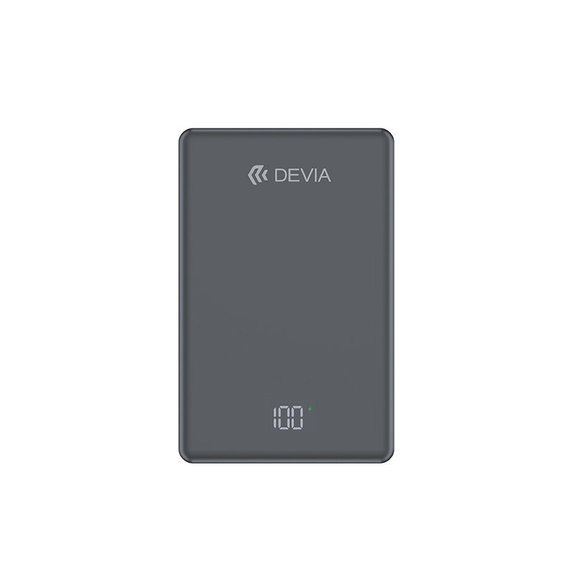 PowerBank MagSafe Extreme Speed Mini με οθόνη, PD 20W, 5000mAh, Space Grey, Devia