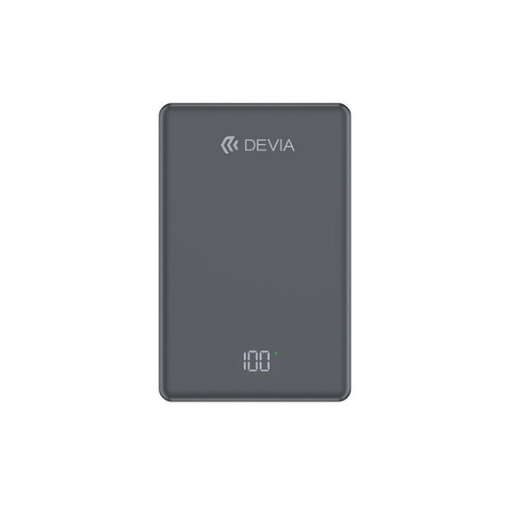 PowerBank MagSafe Extreme Speed Mini με οθόνη, PD 20W, 10000mAh, Space Grey, Devia