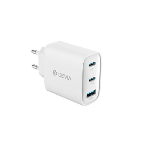 Φορτιστής Extreme Speed, 2x USB-C + USB-A, PD 65W, λευκός, Devia
