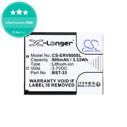 Μπαταρία για Sony Ericsson W595, K790i, K800i, W850i, W900i, W950i, 900mAh, Li-ion, 3.7V, BST-33, HQ