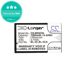 Μπαταρία για Nokia 1208, 1110, 2310, 1200mAh, Li-ion, 3.7V, BL-5C, HQ
