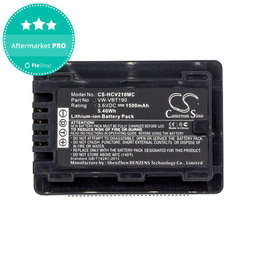 Μπαταρία για Panasonic HC-V210, 1500mAh, Li-Ion, 3.6V, VW-VBT190, HQ