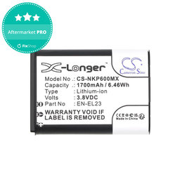 Μπαταρία για Nikon Coolpix, 1700mAh, Li-Ion, 3.8V, EN-EL23, HQ