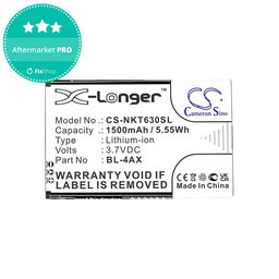 Μπαταρία για Nokia 6300 4G, Nokia 8000 4G, 1500mAh, Li-Ion, 3.7V, BL-4AX, HQ