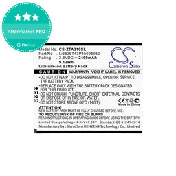Μπαταρία για ZTE Blade A3, A5, Optus X Power 2, 2400mAh, Li-Ion, 3.8V, Li3826T43P4h695950, HQ