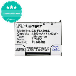 Μπαταρία για Fujitsu Siemens Loox N560, N520, N500, 420, 410, 1250mAh, Li-Ion, 3.7V, PL400MB, HQ
