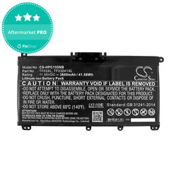Μπαταρία για HP Pavilion 14, 15, X360, 3600mAh, Li-Ion, 11.55V, TF03XL, HQ