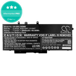 Μπαταρία για Dell Latitude 14 5490, Latitude 14 5491, 8800mAh, Li-Ion, 7.6V, 00JWGP, HQ