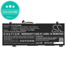 Μπαταρία για Lenovo Ideapad C340, Ideapad Flex, 2850mAh, Li-Pol, 15.36V, L18C4PF3, HQ