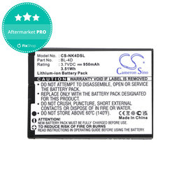 Μπαταρία για Nokia N97 Mini, E5, E7, BLU Hero 2, 950mAh, Li-Ion, 3.7V, BL-4D, HQ