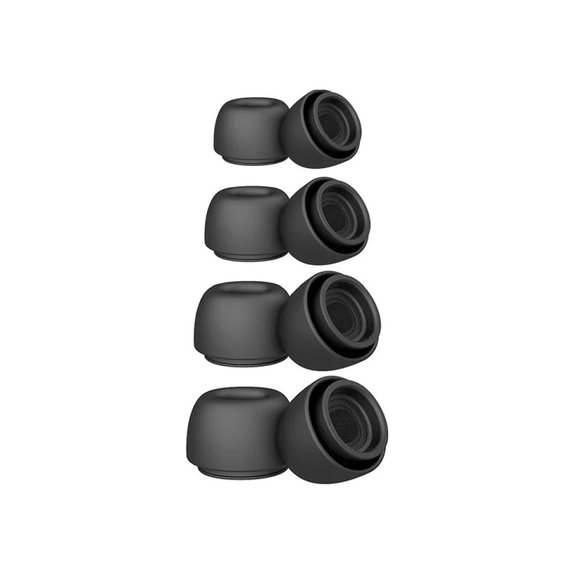 Ανταλλακτικά Σιλικόνης Ακροφύσια για Apple AirPods Pro και Pro 2, Σετ (L, M, S, XS), Μαύρο, Black