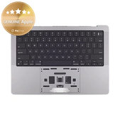 Άνω πλαίσιο πληκτρολογίου για MacBook Pro 14", A2442 (2021), A2779 (2023), με πληκτρολόγιο US και μπαταρία, Space Gray, 661-21972, Genuine Apple