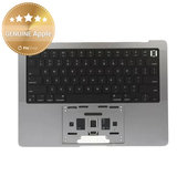 Άνω πλαίσιο πληκτρολογίου για MacBook Pro 14", A2442 (2021), A2779 (2023), με πληκτρολόγιο US και μπαταρία, Space Gray, 661-32210, Genuine Apple
