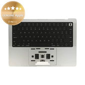 Άνω πλαίσιο πληκτρολογίου για MacBook Pro 14", A2442 (2021), A2779 (2023), με πληκτρολόγιο US και μπαταρία, Silver, 661-32211, Genuine Apple
