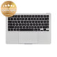 Άνω πλαίσιο πληκτρολογίου για MacBook Air 13", A3113 (2024), με πληκτρολόγιο US και μπαταρία, Silver, 661-40228, Genuine Apple