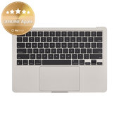 Άνω πλαίσιο πληκτρολογίου για MacBook Air 13", A3113 (2024), με πληκτρολόγιο US και μπαταρία, Starlight, 661-40229, Genuine Apple