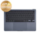 Άνω πλαίσιο πληκτρολογίου για MacBook Air 13", A3113 (2024), με πληκτρολόγιο US και μπαταρία, Midnight, 661-40230, Genuine Apple