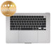 Άνω πλαίσιο πληκτρολογίου για MacBook Air 15", A3114 (2024), με πληκτρολόγιο US και μπαταρία, Space Gray, 661-40266, Genuine Apple