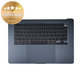 Άνω πλαίσιο πληκτρολογίου για MacBook Air 15", A3114 (2024), με πληκτρολόγιο US και μπαταρία, Midnight, 661-40269, Genuine Apple