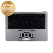 Άνω πλαίσιο πληκτρολογίου για MacBook Pro 14", A3112 (2024), με πληκτρολόγιο US και μπαταρία, Space Black, 661-42518, Genuine Apple