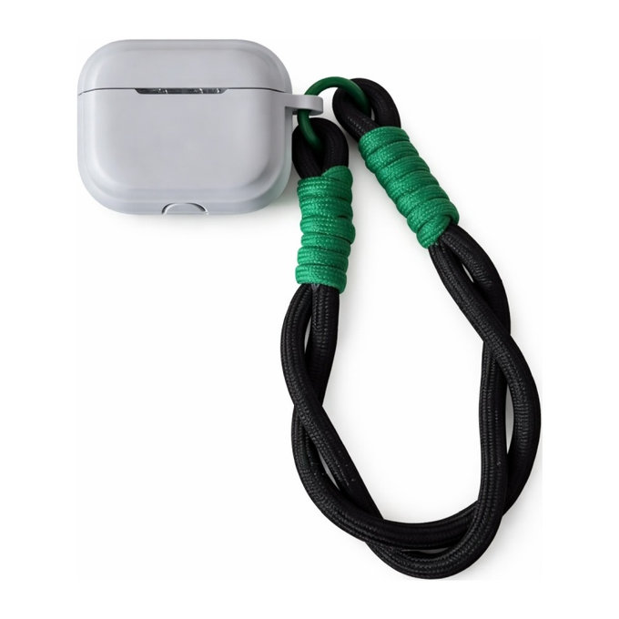 Θήκη Σιλικόνης για AirPods 1 και 2, Πορτοκαλί, γκρι με μαύρο κορδόνι