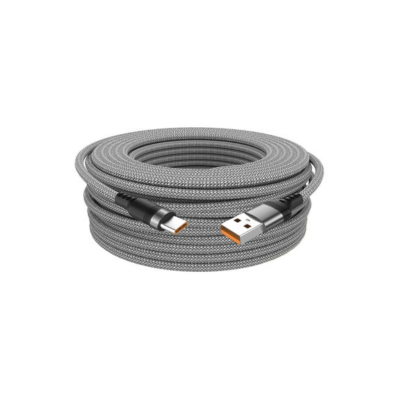 Καλώδιο USB-A / USB-C, 6A, 1m, Γκρι