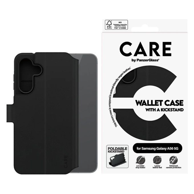 Θήκη Wallet Kickstand για Samsung Galaxy A56 5G, Μαύρο, PanzerGlass