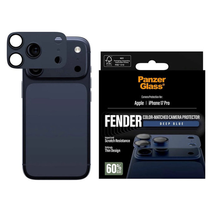 Προστατευτικό καλύμματος φακού Fender για iPhone 17 Pro, Μπλε, PanzerGlass