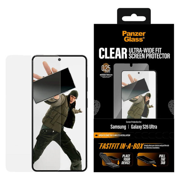 Σκληρυμένο γυαλί UWF με FASTFIT In-A-Box για Samsung S26 Ultra, Διάφανο, PanzerGlass