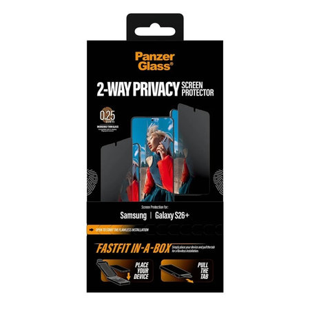 Σκληρυμένο γυαλί UWF 2-Way Privacy με FASTFIT In-A-Box για Samsung Galaxy S26+, διάφανο, clear, PanzerGlass